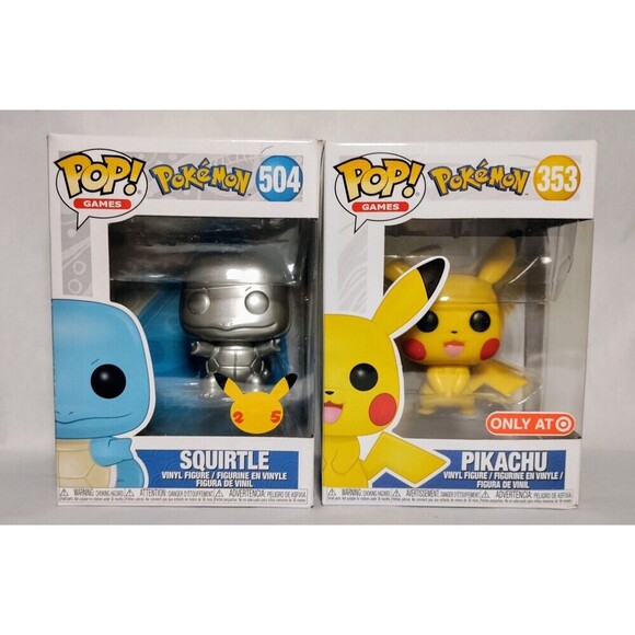 Funko Pop Pokemon GO Target Exclusive  Pikachu, Squirtle - Picture 1 of 2